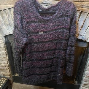 City Chic Black and purple/wine fuzzy jumper.